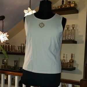 Hearts of Palm Womens Sleeveless Tank with Wood Beads